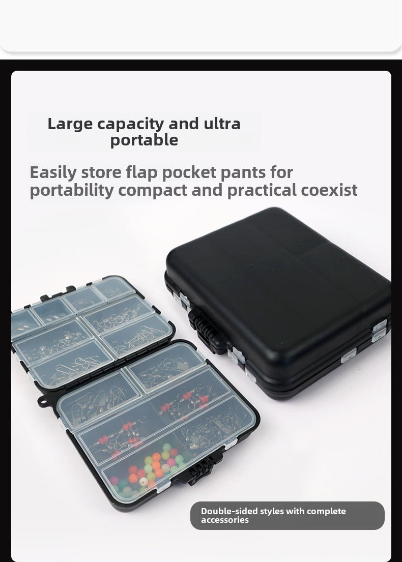 Portable Black Box 140 Pieces Accessories Set Lure Enhancement Pins Treble Hooks Snap Beads Small Accessories Set