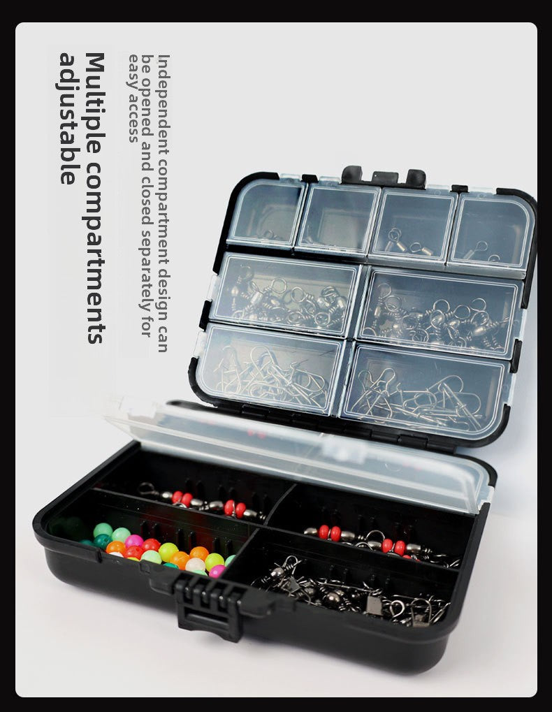 Portable Black Box 140 Pieces Accessories Set Lure Enhancement Pins Treble Hooks Snap Beads Small Accessories Set