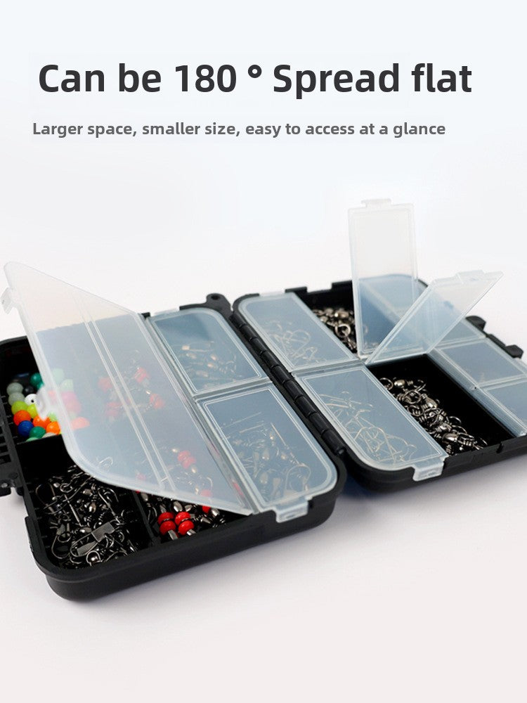 Portable Black Box 140 Pieces Accessories Set Lure Enhancement Pins Treble Hooks Snap Beads Small Accessories Set