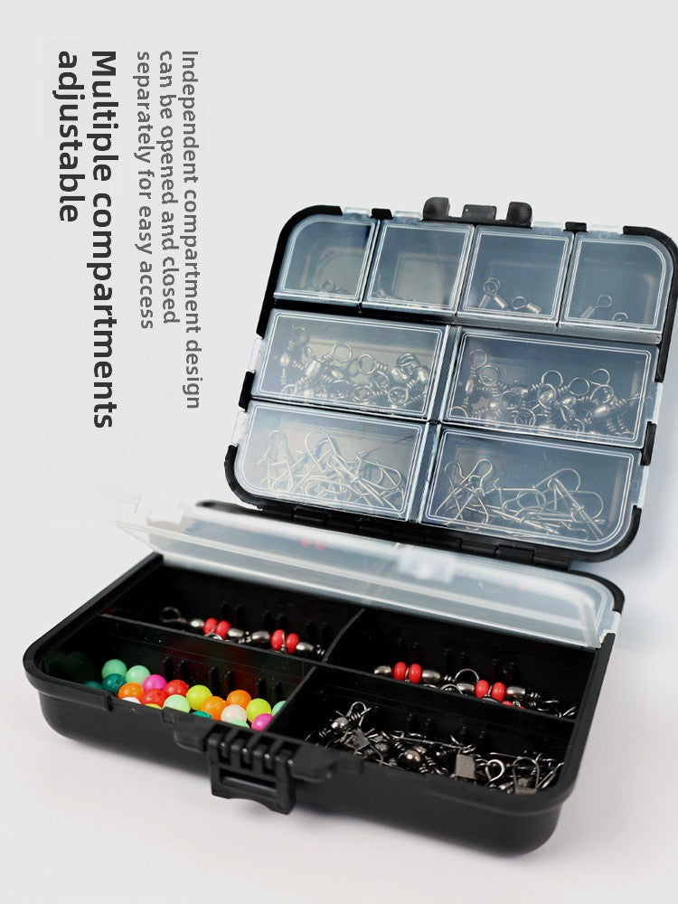 Portable Black Box 140 Pieces Accessories Set Lure Enhancement Pins Treble Hooks Snap Beads Small Accessories Set