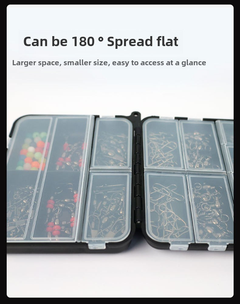 Portable Black Box 140 Pieces Accessories Set Lure Enhancement Pins Treble Hooks Snap Beads Small Accessories Set