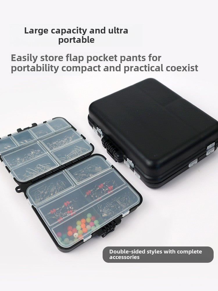 Portable Black Box 140 Pieces Accessories Set Lure Enhancement Pins Treble Hooks Snap Beads Small Accessories Set